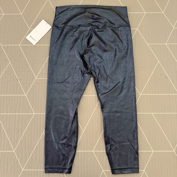 NEW‎ Lululemon Align High-Rise Ribbed Pant 25" *Shine Size 12 Foil Black  Night - Picture 9 of 11